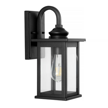 Cary 5.9" Iron/Glass Traditional Modern Lantern LED Outdoor Lantern - JONATHAN Y